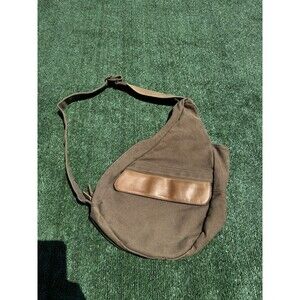Vintage 90s LL Bean Ameribag Healthy Back Bag Crossbody Sling Canvas/Leather